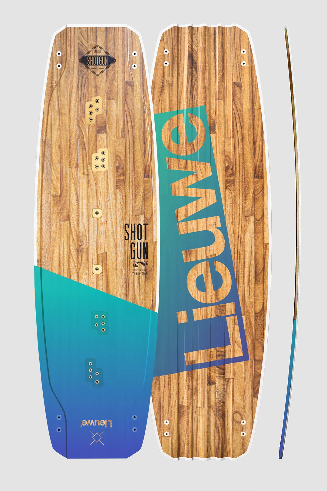 Shotgun Blue Lagoon - Gradient Series - Kiteboard Twintip front and bottom