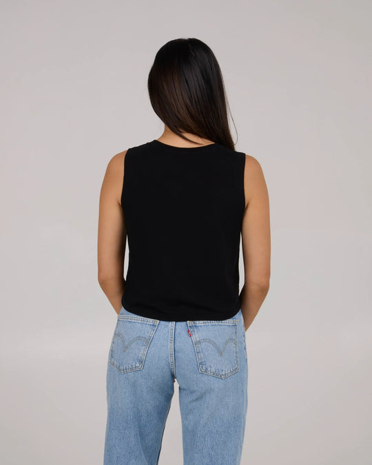 Sea Life Cropped Tank - Black