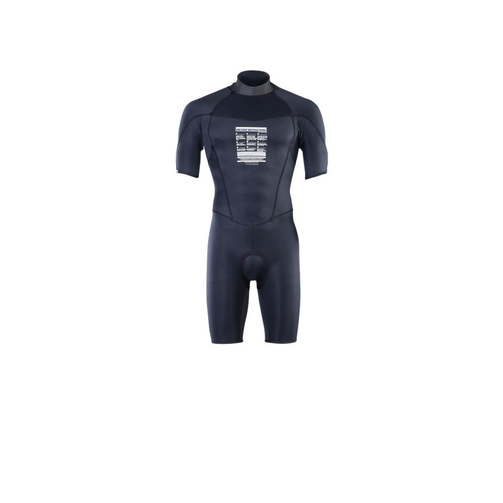 Binnenkant vooraanzicht van ION Static 2/2 Shorty Back Zip herenwetsuit zwart