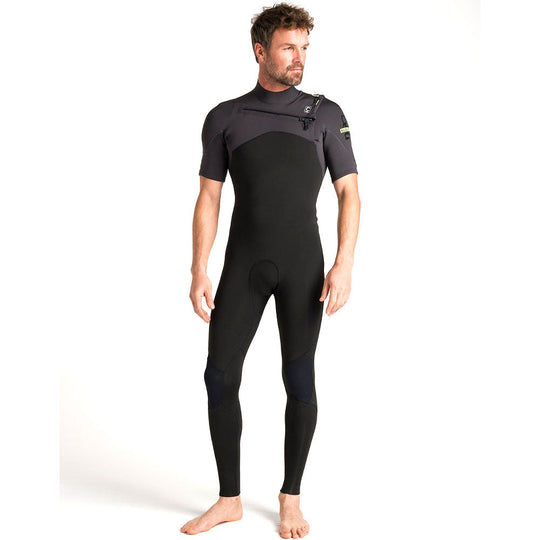Session Lite 2/2 Chest Zip Short-Arm in Black Meteor