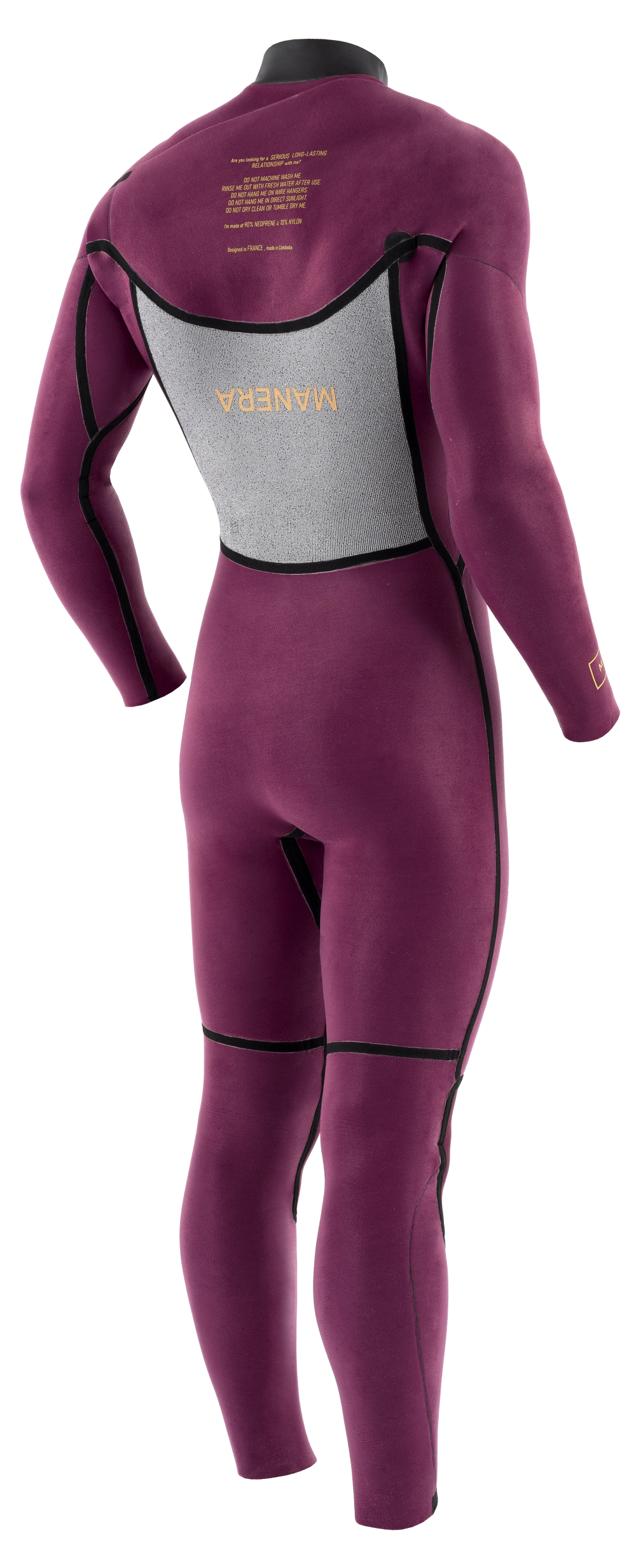Binnenzijde van de Manera SEAFARER FZ 5/4 herenwetsuit zwart