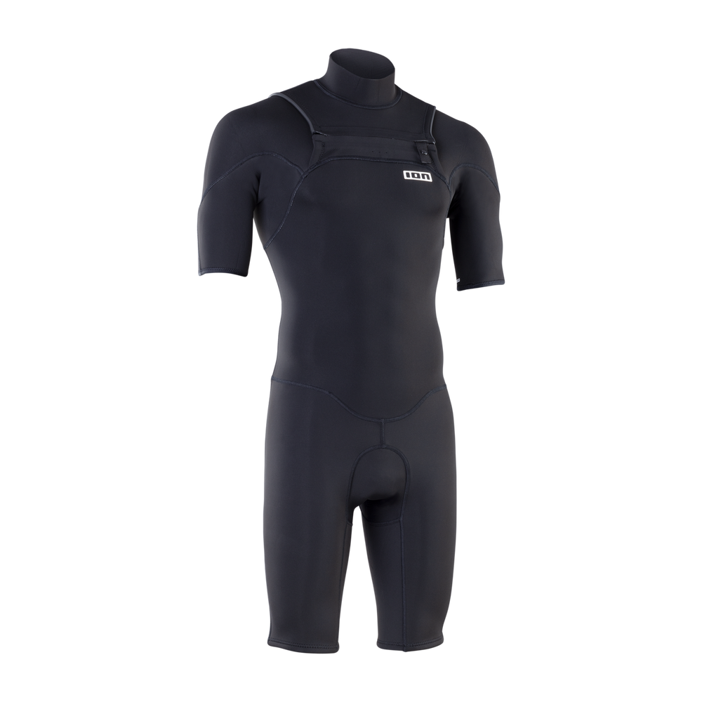 ION Element 2/2 Shorty SS Front Zip in zwart, voorzijde