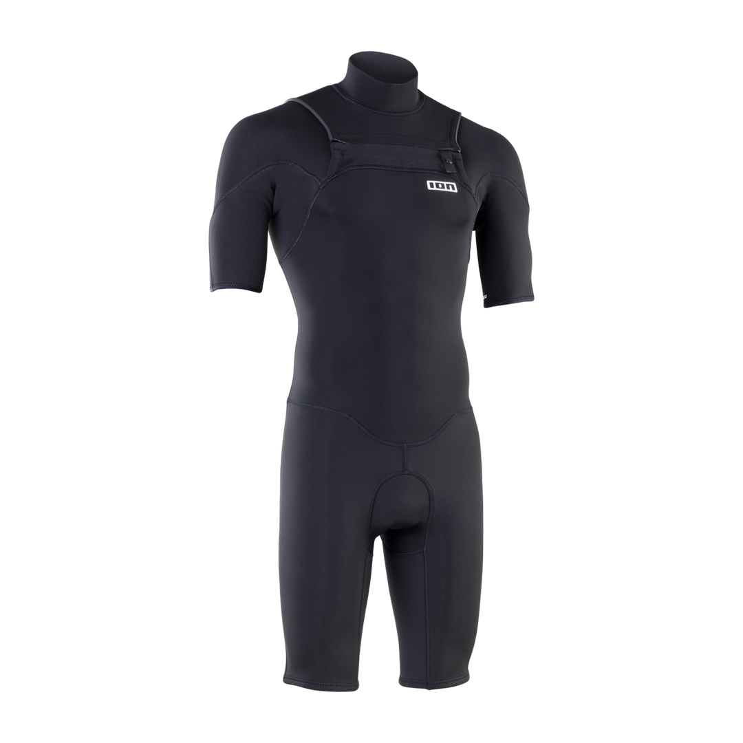 ION Element 2/2 Shorty SS Front Zip in zwart, voorzijde