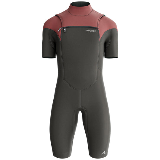 Prolimit ACE Shorty Freezip 2/2 zwart-bordeaux-grijs, achteraanzicht