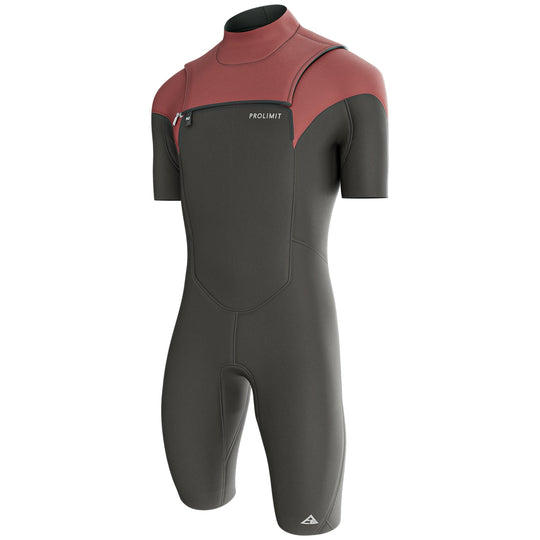 Prolimit ACE Shorty Freezip 2/2 zwart-bordeaux-grijs, vooraanzicht