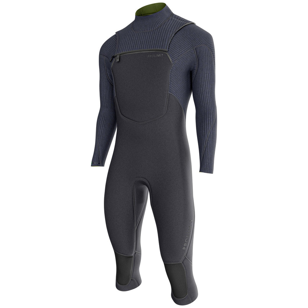 Prolimit Predator Steamer 3/4 Leg FZ 3/2 herenwetsuit – zwart schuin vooraanzicht