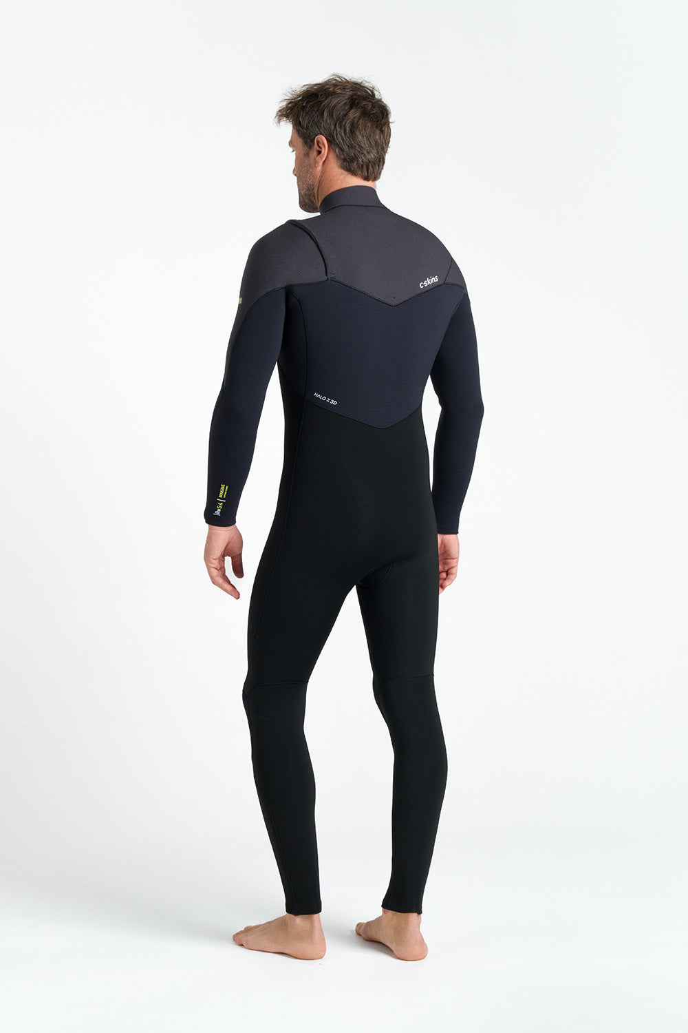 NuWave ReWired 5/4 herenwetsuit zwart achteraanzicht