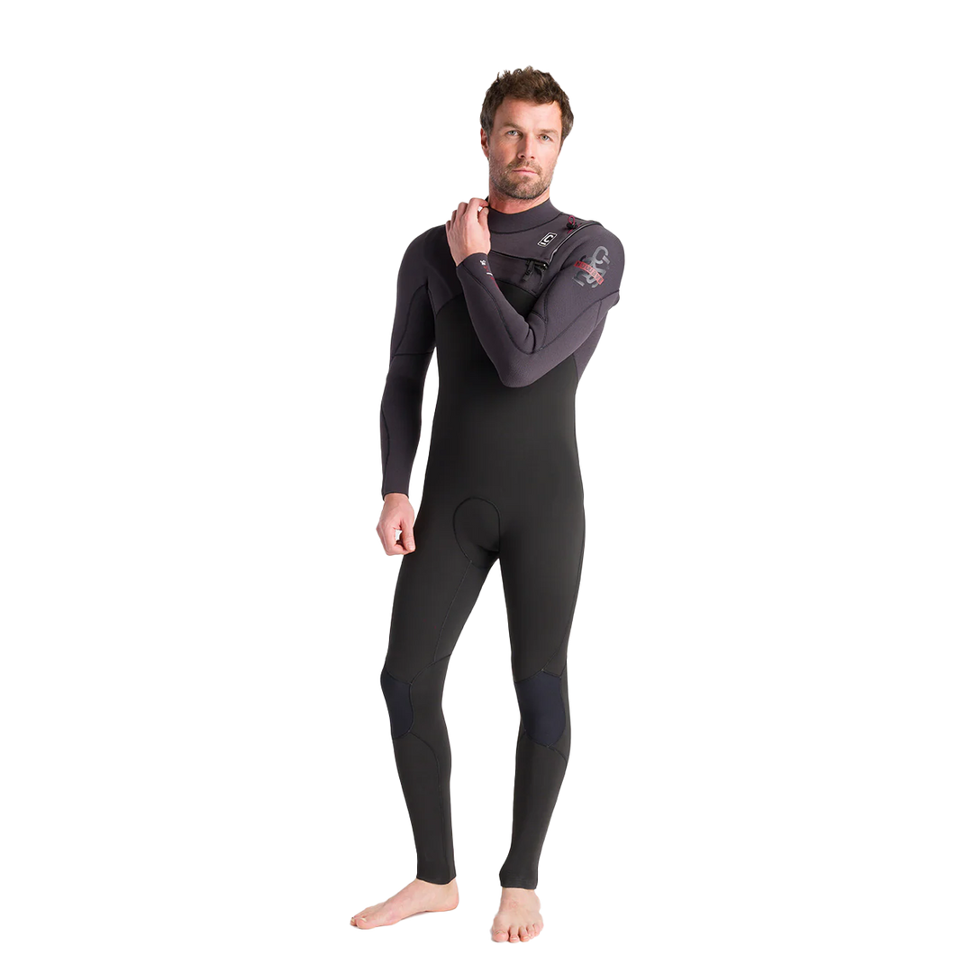Man in C-Skins NuWave Session FZ 5/4 herenwetsuit zwart, meteor en roest
