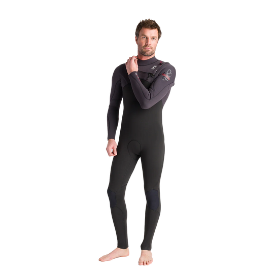 Man in C-Skins NuWave Session FZ 5/4 herenwetsuit zwart, meteor en roest
