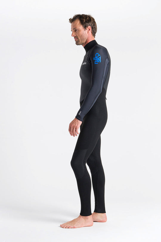 C-Skins Element 3/2 herenwetsuit zwart, antraciet en cyaan zijaanzicht