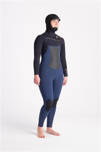 C-Skins NuWave ReWired 6/5 Womens Hooded Steamer in Black Slate Blue Copper